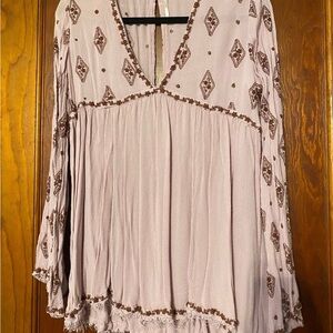 Free People Boho V-Neck Blouse